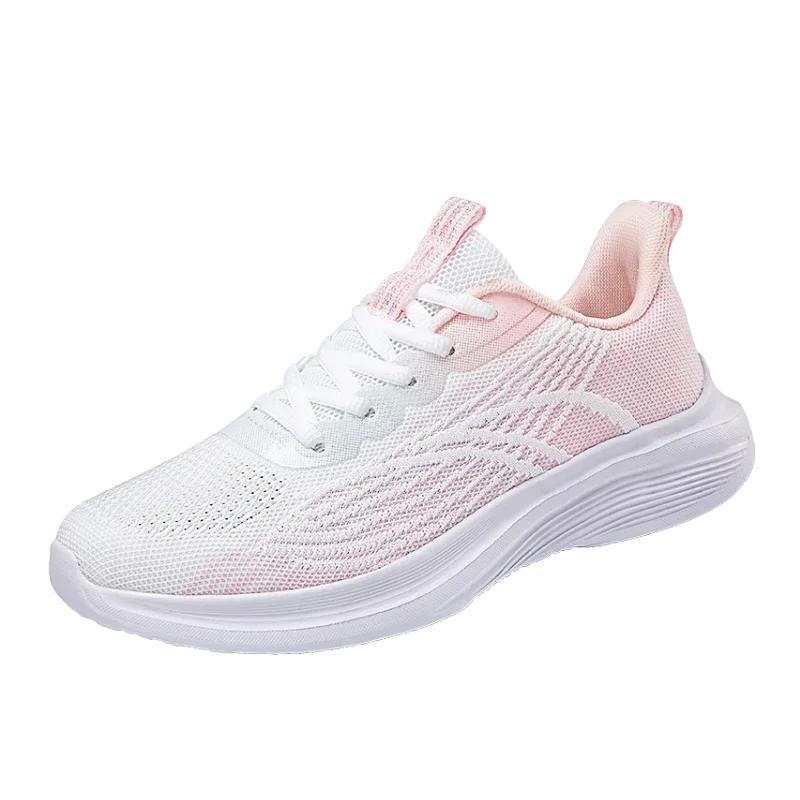 Tênis Casuais Fitness Quatro Estações Femininos Sapatos Macios Antiderrapantes para Corrida Ladies Tecido Fly Respirável Tênis de Atletismo para Corrida