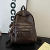 Schoolbag Retro Soft Leather Commuter Backpack Women's 1011 Spring and Summer New College Student Schoolbag Lightweight Travel Backpack Large Capacity