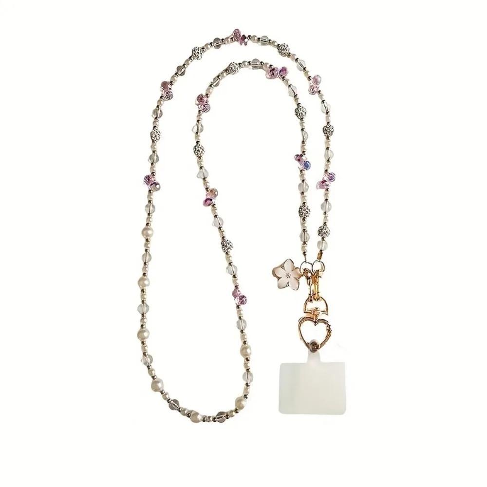 

Fashion Beaded Bag Chain Anti Loss Strap Synthetic Crystal Phone Chain Adjustable Colorful Phone Neck Straps Mobile Phone