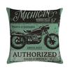 Home Decor Motorcycle Poster Art Letters   Bedroom Pillow Cover Vintage  Sofa Cushion