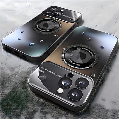 Do etui Magsafe Matte Magnetic Wireless Charge Case do iPhone'a 15 14 13 12 11 Pro Max Plus Ochronna osłona obiektywu aparatu odporna na wstrząsy