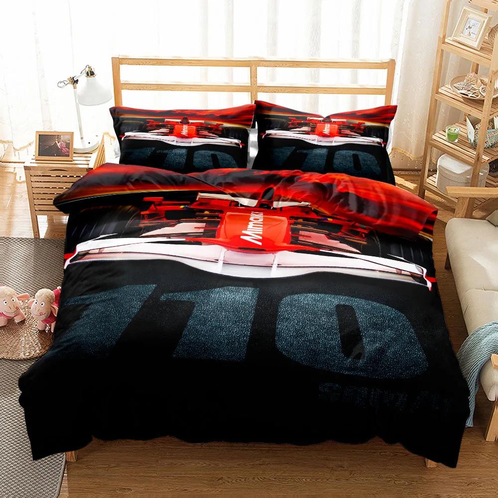 Relay Race Car Game Duvet Cover Set UK Single Double Queen US Twin Full King Size Bed Linen Set Duvet Cover Bed Set Quilt Cover