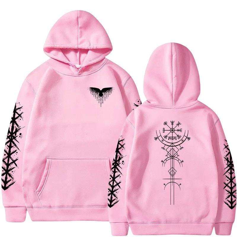 Autumn Winter Men Hoodie Viking Rune Pattern Sweatshirt Comfort Warm Casual Coat Outdoor Home High Quality Fashion