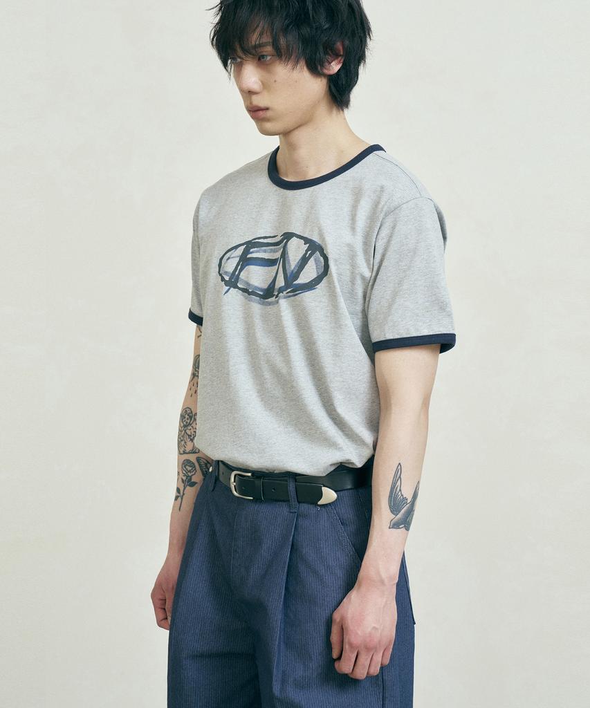FERNOV Fn Symbol Logo Ringer Tee Gray