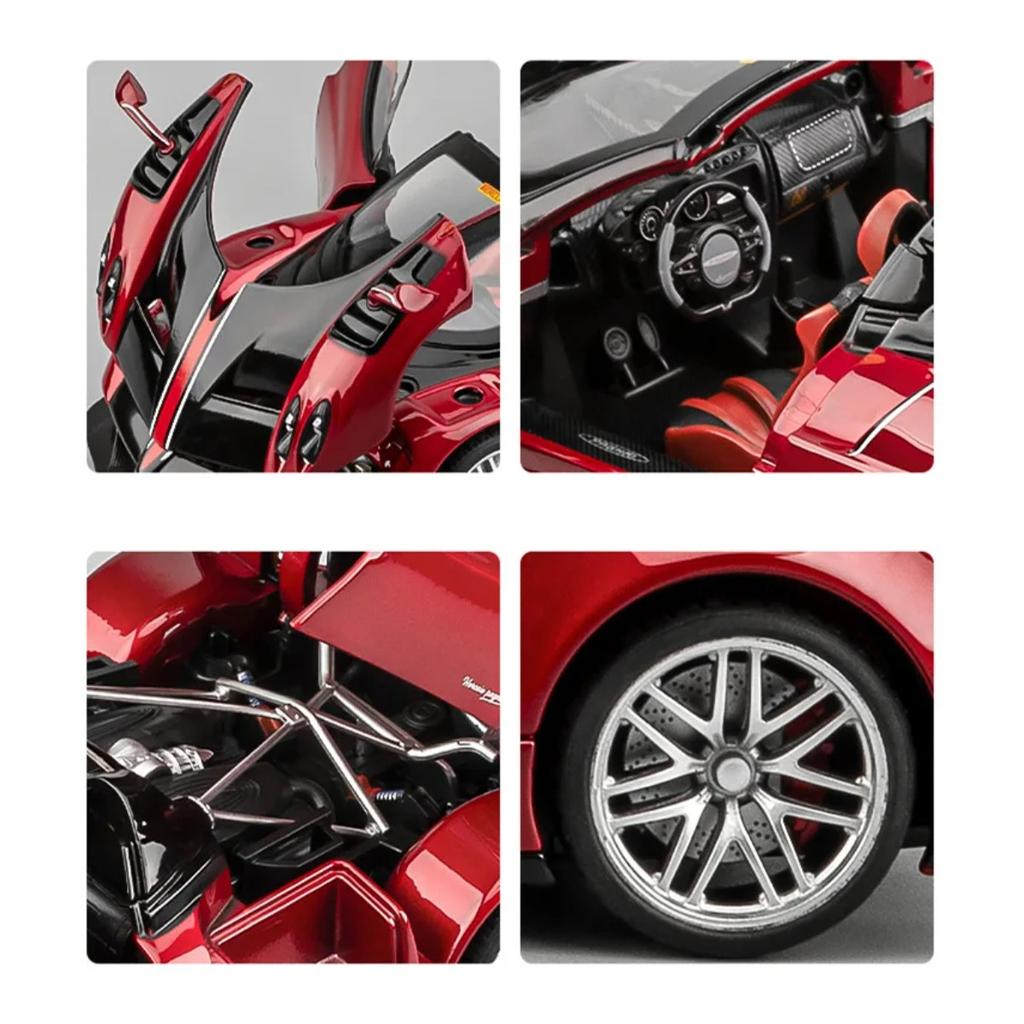 1/18 Pagani Huayra BC Alloy Sports Model Diecast Metal Racing Car Vehicles Model Simulation Sound Light Collection Kids Toy Gift