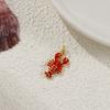 1 Piece Brass Ocean Jewelry Charms 18K Gold Plated Red Enamel Lobster 3D Pendant For DIY Necklace Jewelry Making