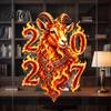 Christmas New Year Window Art Chinese Decoration, 2027 Goat Static Clings, Zodiac Glass Vibrant Pattern Cling Decals, Reusable Lunar Decor for