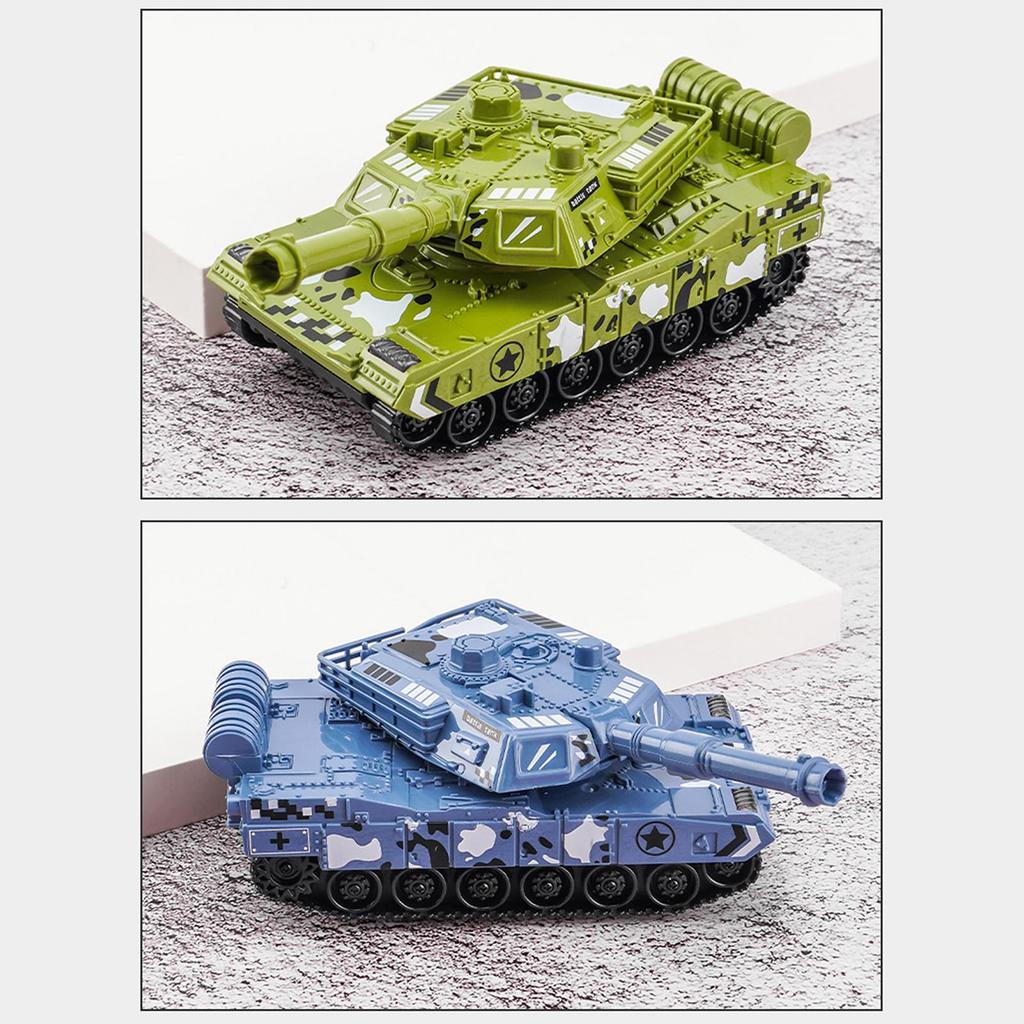Mini Battle Tank Educational Toy Pull Back Vehicle Simulation Rotating Turret Sturdy PP