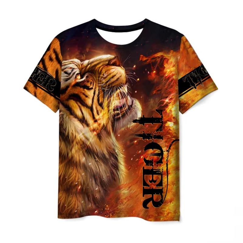 Summer Animal Tiger 3D Printed T-Shirts Men Women Fashion Streetwear Oversized Short Sleeve T Shirt Male Tees Tops Man Clothing