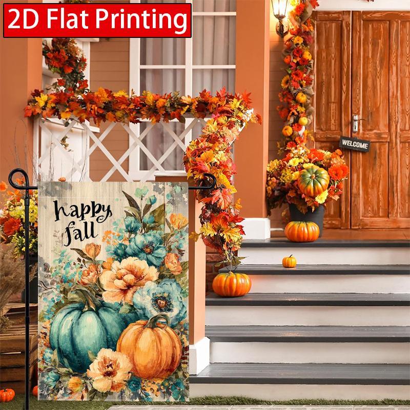 Thanksgiving Pumpkin Happy Autumn Garden Flag_1 (1)- Outdoor Garden Flag Double-Sided Home Decoration Courtyard Decoration Outdoor Decoration Lawn Dec