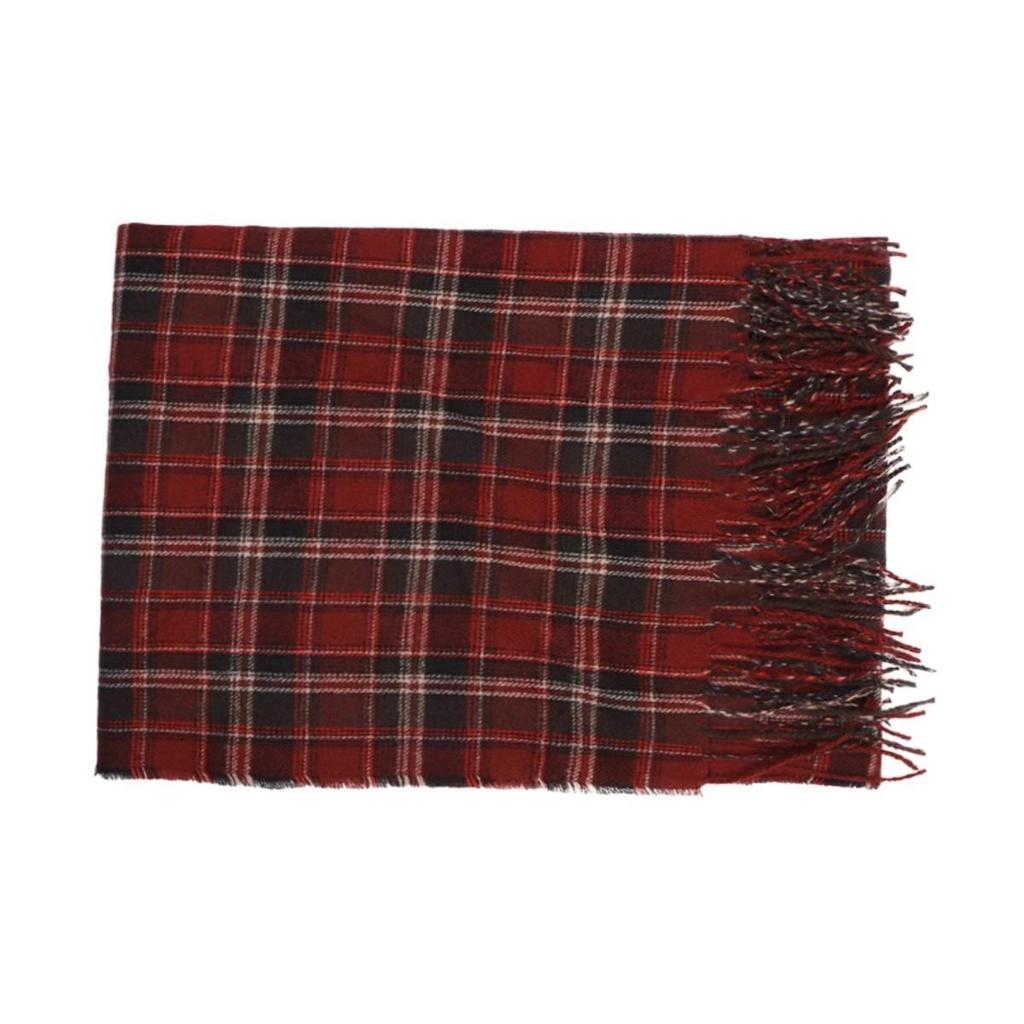Korean Winter Green Plaid Scarf - Women's High-End Warm Shawl & Neck Warmer in Imitation Cashmere