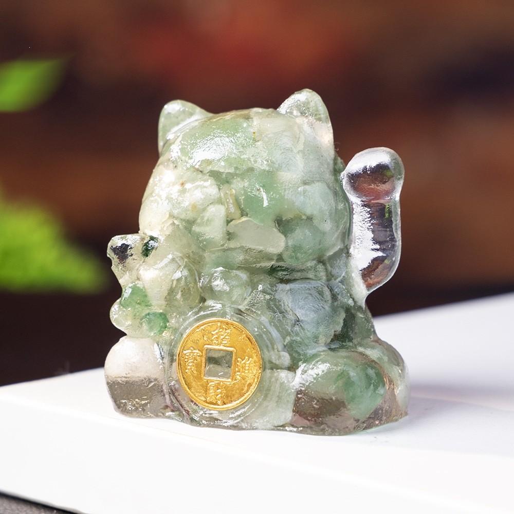 Crystal Waterstone Animal Ornament With Shell Accents For Office Desk Decor