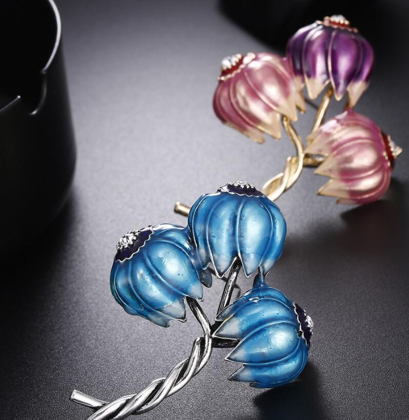Classic Special Flowers Enamel Brooches Metal Plants Weddings Banquet Party Brooch Pin Fashion Gifts
