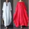 Spring and Summer New Loose Cotton and Linen Long Skirt Dress