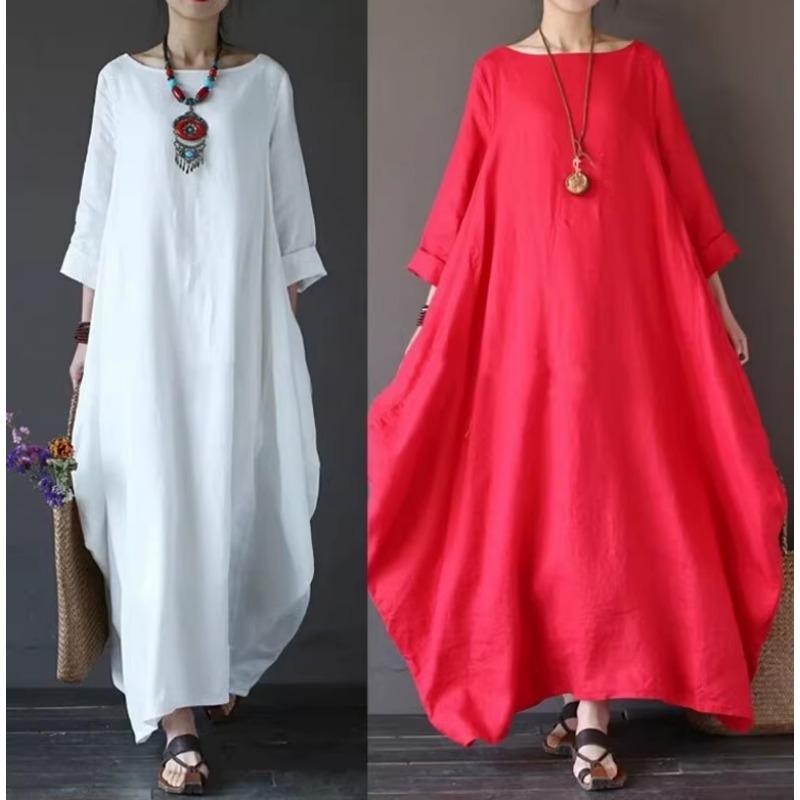 Spring Wear Loose Plus-size Long Dress