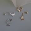 Hollow Butterfly Earrings Simple Personality Trendy Screw Buckle U-Shaped Earrings Girl Cute Smart Butterfly Dance Earbone Nails