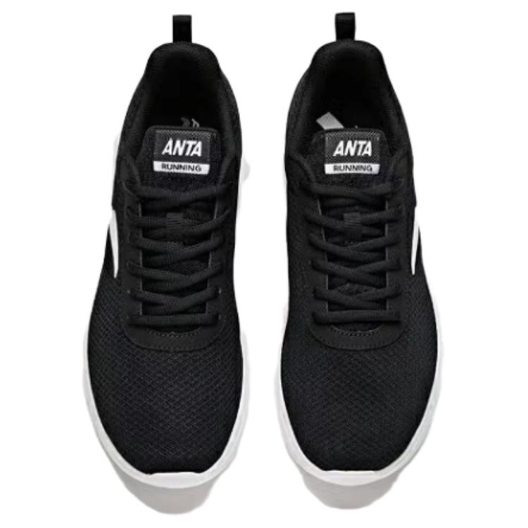 Anta Breathable Soft Sole Shock Absorbing Durable Low Top Running Shoes Men Sneaker Black White 912115577-1