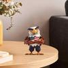Tabletop 2D Wooden Bald Eagle Figurine, 4th of July Patriotic Eagle Statue with Base for Independence Day Home Table Decor