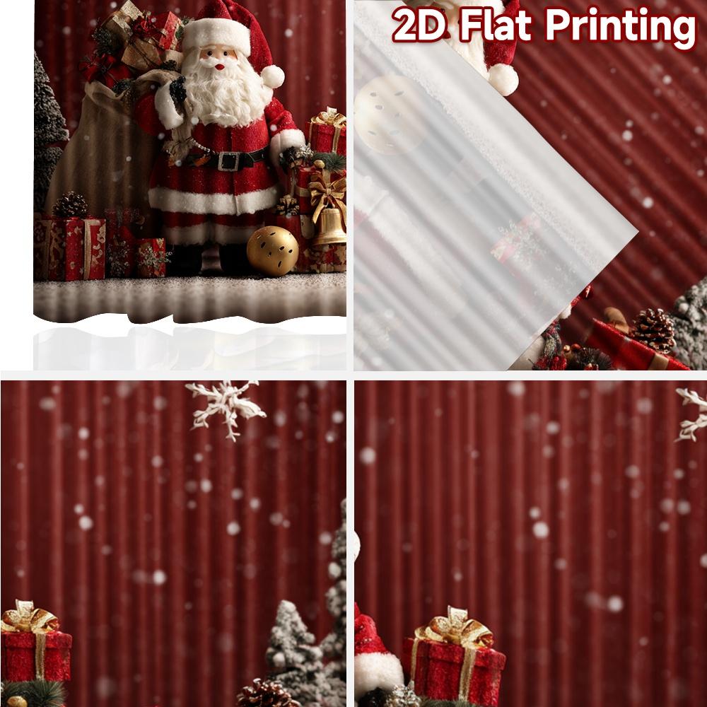 2 Stück, 2D-FLACHDRUCK Vorhänge (Ohne Stange) Weihnachtsmann Checkliste Digitaldruck auf Feiertagsvorhängen Stoffvorhänge Dekorationen