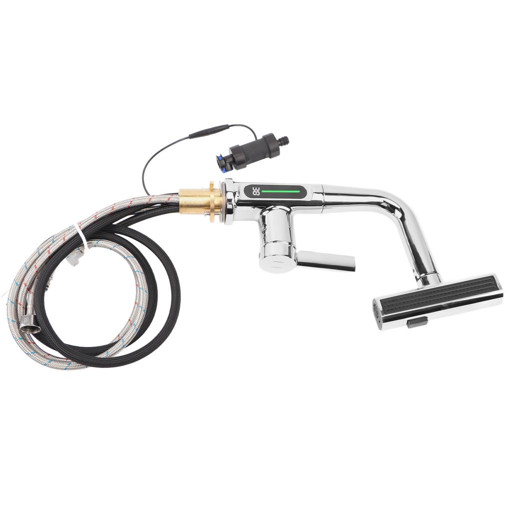 Lavatory Faucet Digital Display Household Lavatory Vanity Sink Faucet with G1/2 Universal Interface