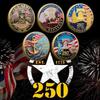 2PCS United States 250th Anniversary Commemorative Coin Double-sided Embossed Plated Coins Ideal Gift For Military Enthusiasts