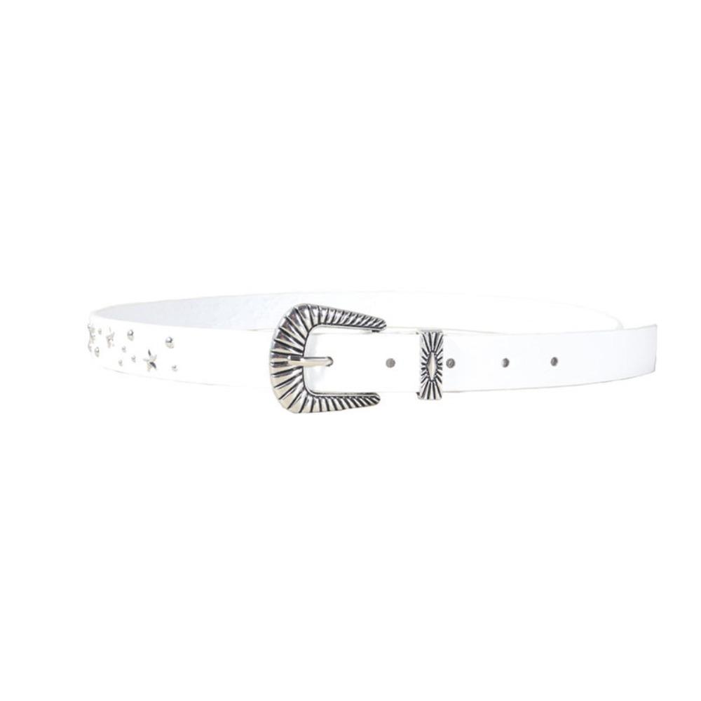 Punk Style Y2K Wide Belt Trouser Decoration PU Leather Waistbands Star Rivet Waist Belt  Gift