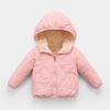 Kids Winter Warm Hooded Cotton Padded Jacket Girls Boys 90-130cm Soft Fleece Lined Duck Down Fill