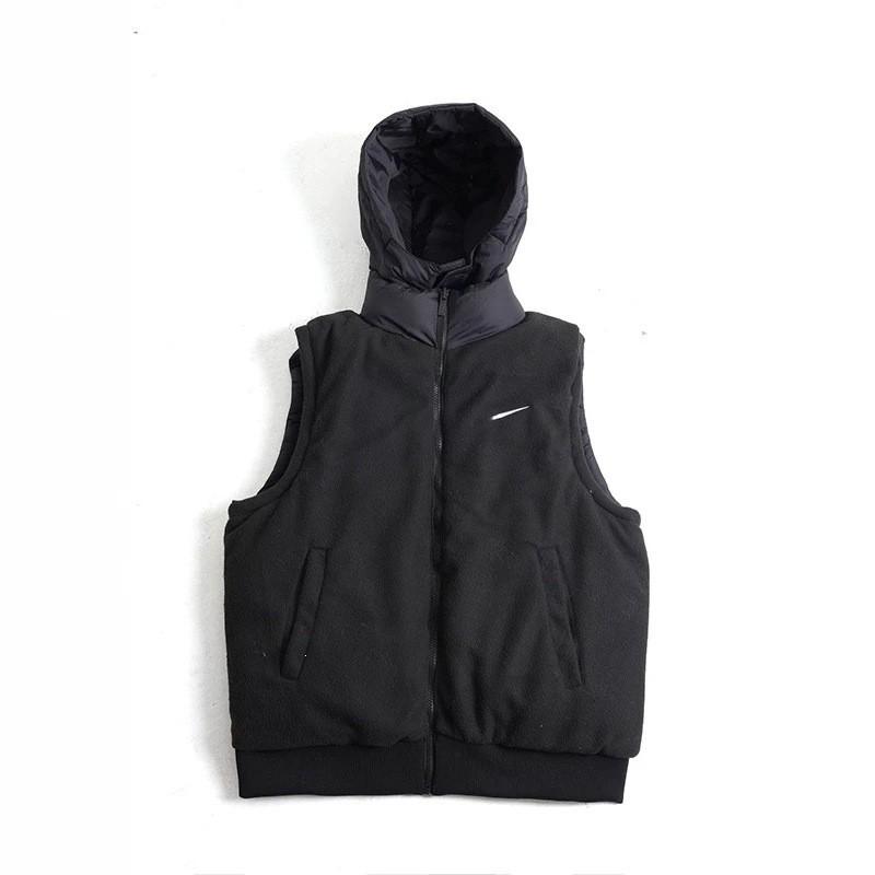 Color Block Reversible Puffer Vest Unisex Winter Warm Outerwear Sleeveless Jacket Casual Daily Wear