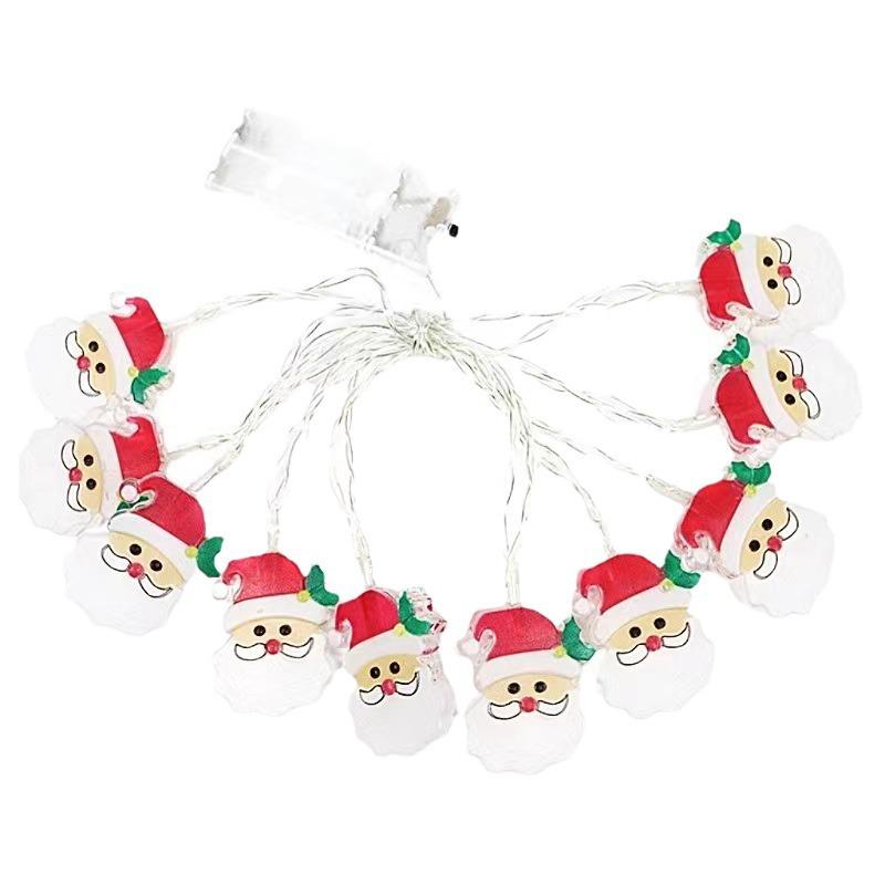 Cross-Border LED Christmas String Lights - Flashing Cartoon Snowman Decorative Holiday Atmosphere