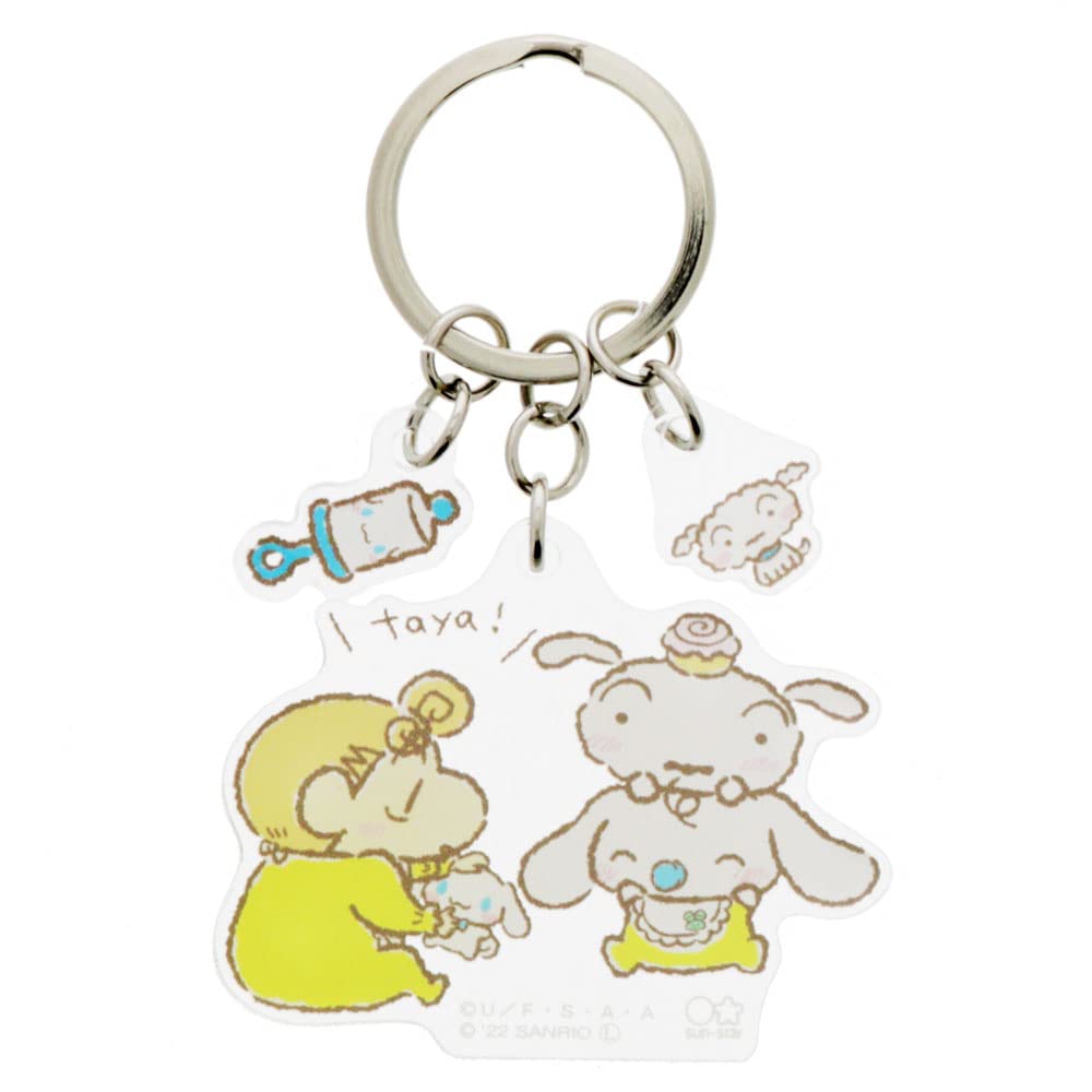 Sunstar Stationery Crayon Shin-chan x Cinnamoroll Keychain Triple Set: Milk, Shiro, and Sunflowers (S8344540)