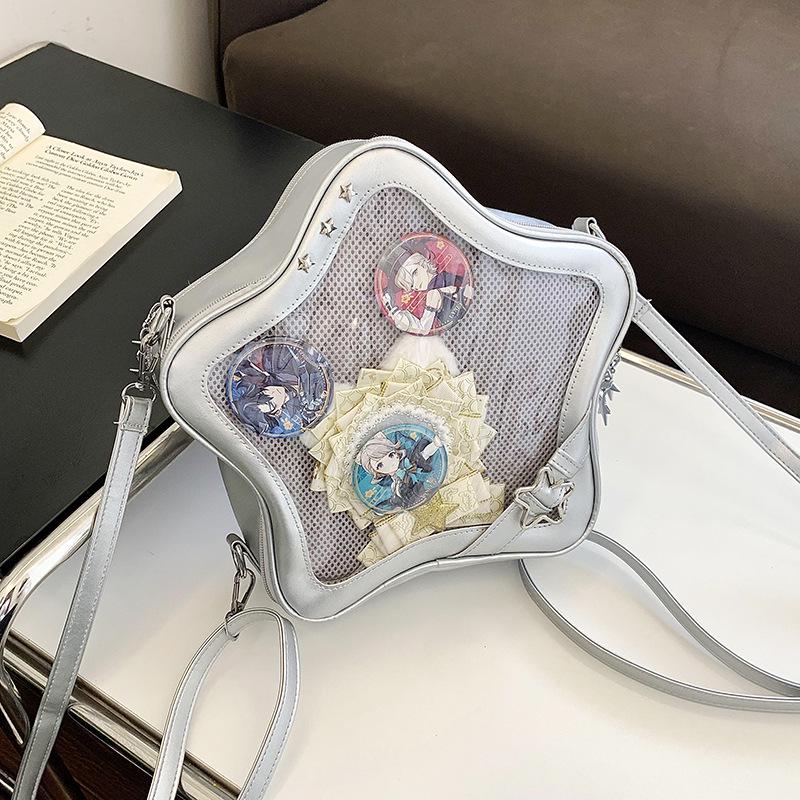 Transparente Stern-Ita-Tasche - Rucksack im koreanischen Stil mit großem Fassungsvermögen für Damen und Studenten
