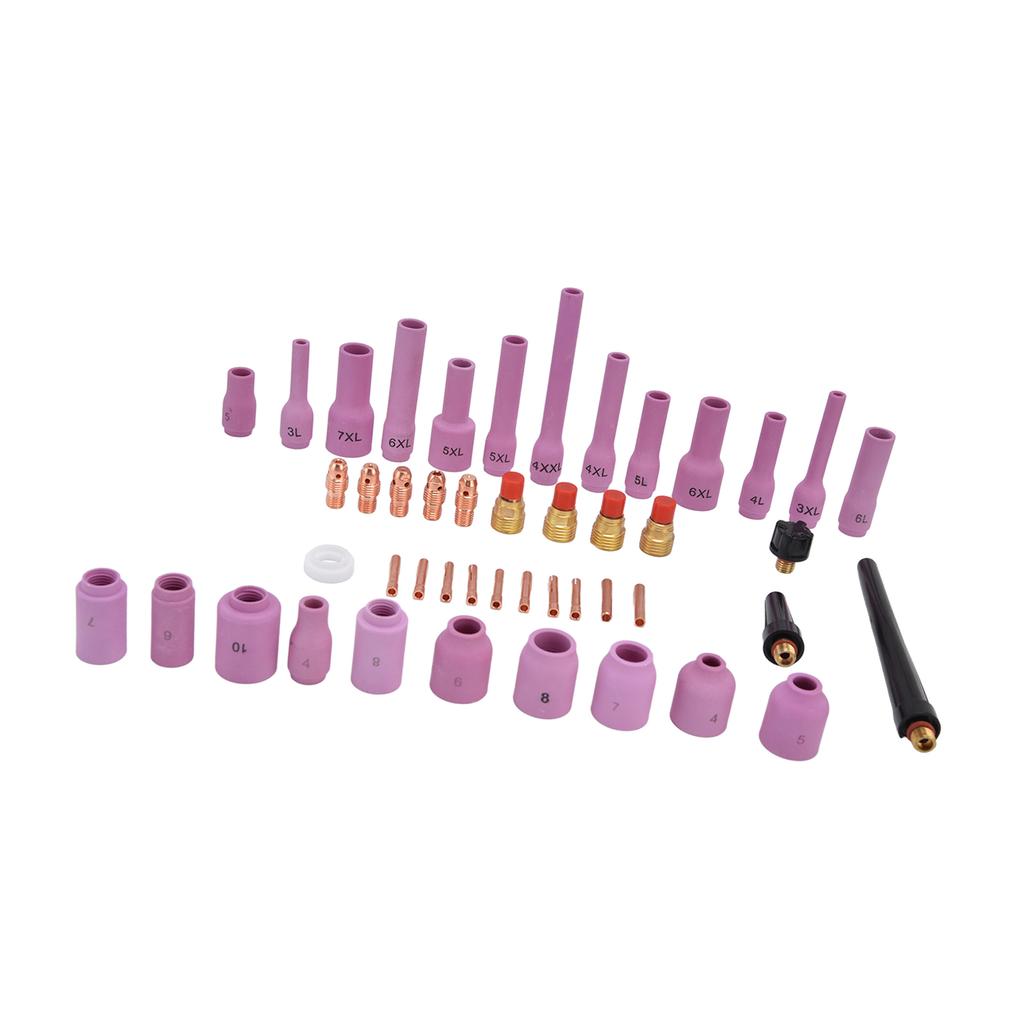 46Pcs TIG Gas Lens Kit Collet Body Assorted Size for WP92025 TIG Welding Torch Accessories