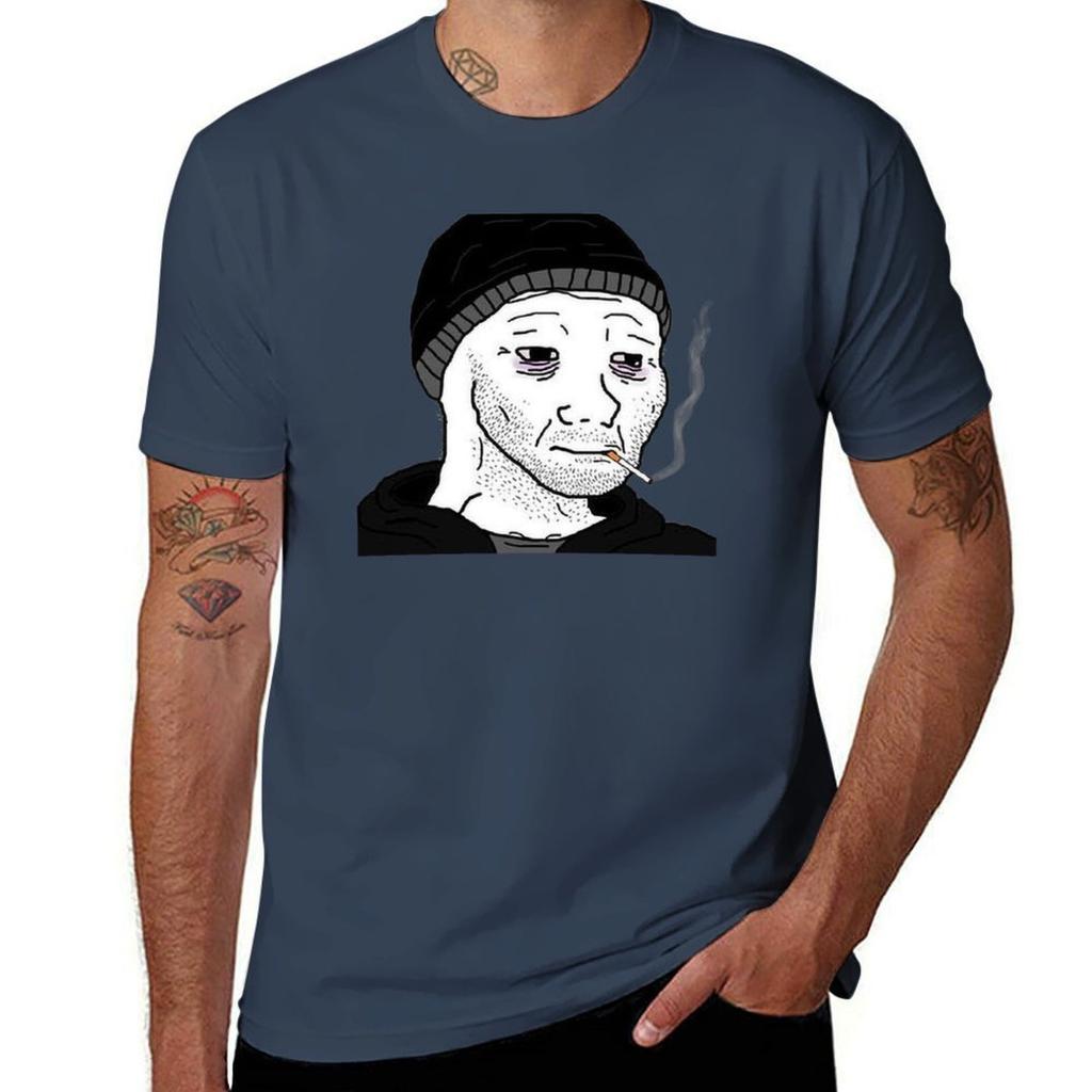 Sad Doomer Tshirt Work Utility Casual Tee Shirt