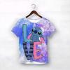 MINISO Disney Cartoon Cute Stitch Print Baby Clothing 3 To 14 Years Male Outdoor Clothes Boys Clothes Girls T-shirt Teen Top Shirts