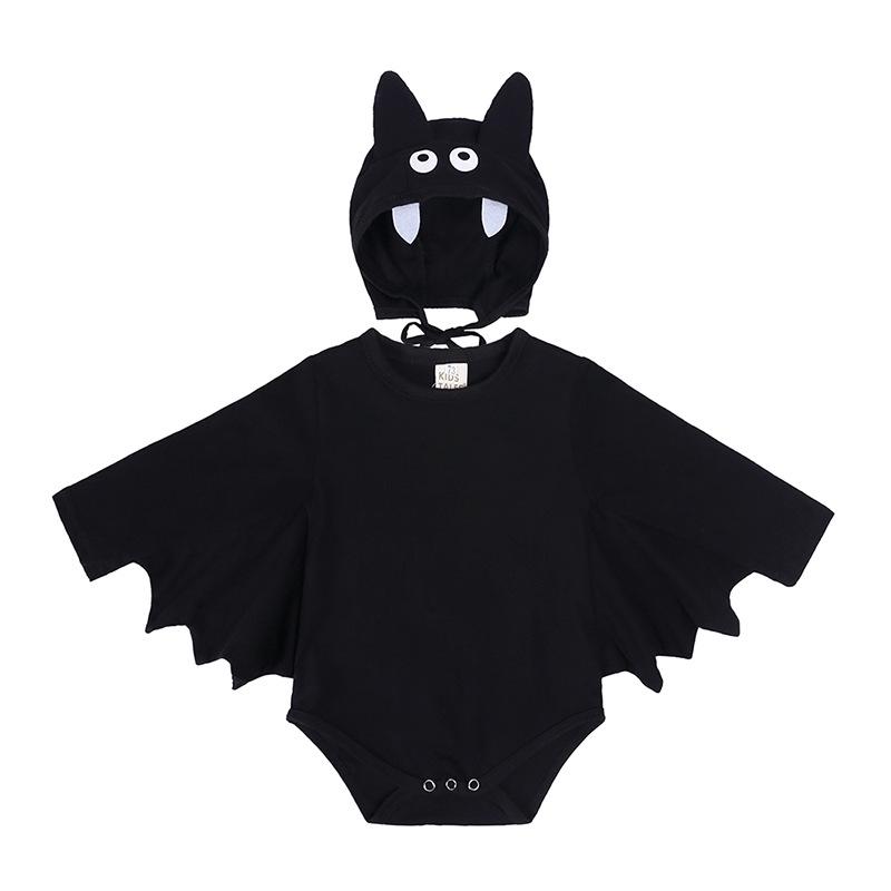 Tuta Halloween a Forma di Pipistrello per Bebè - Tuta Autunnale Intera con Piedi in Stile Coreano
