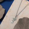 Kinitial Birth Month Flower Pendant Necklace Stainless Steel Iris Chain Charm Jewelry Bridesmaid Fashion Gift For Women