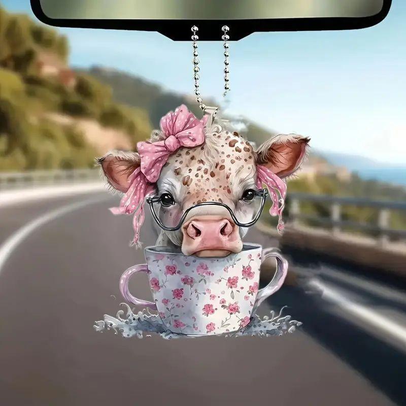 

Acrylic Car Colorful Interior Decoration Rearview Mirror Hanging Ornament Gift