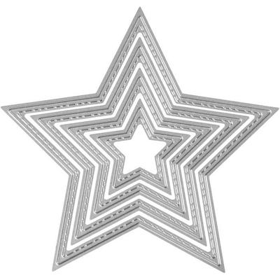 Creotime Cutting Template Stars 3.5-11.5 Cm Silver