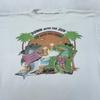 Vintage Down With Sun Up With Suds Shark Alligator Cartoon Shirt L/XL 80s Beer