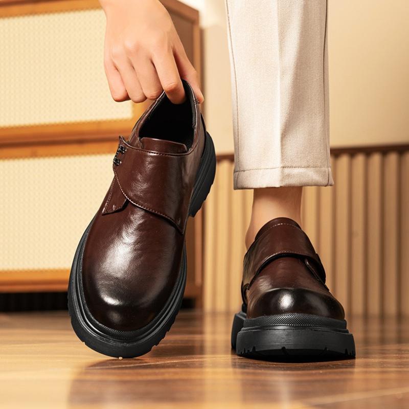 High Quality Cow Leather Platform Wedding Shoes for Men Designer Soft-soled Men Dress Shoes Autumn New Derby Shoes Male