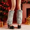 Women Fuzzy Leg Warmers Faux Fur Fluffy Boot Covers Knee High Warm Furry Leg Warmers for Party Dating Christmas Costume