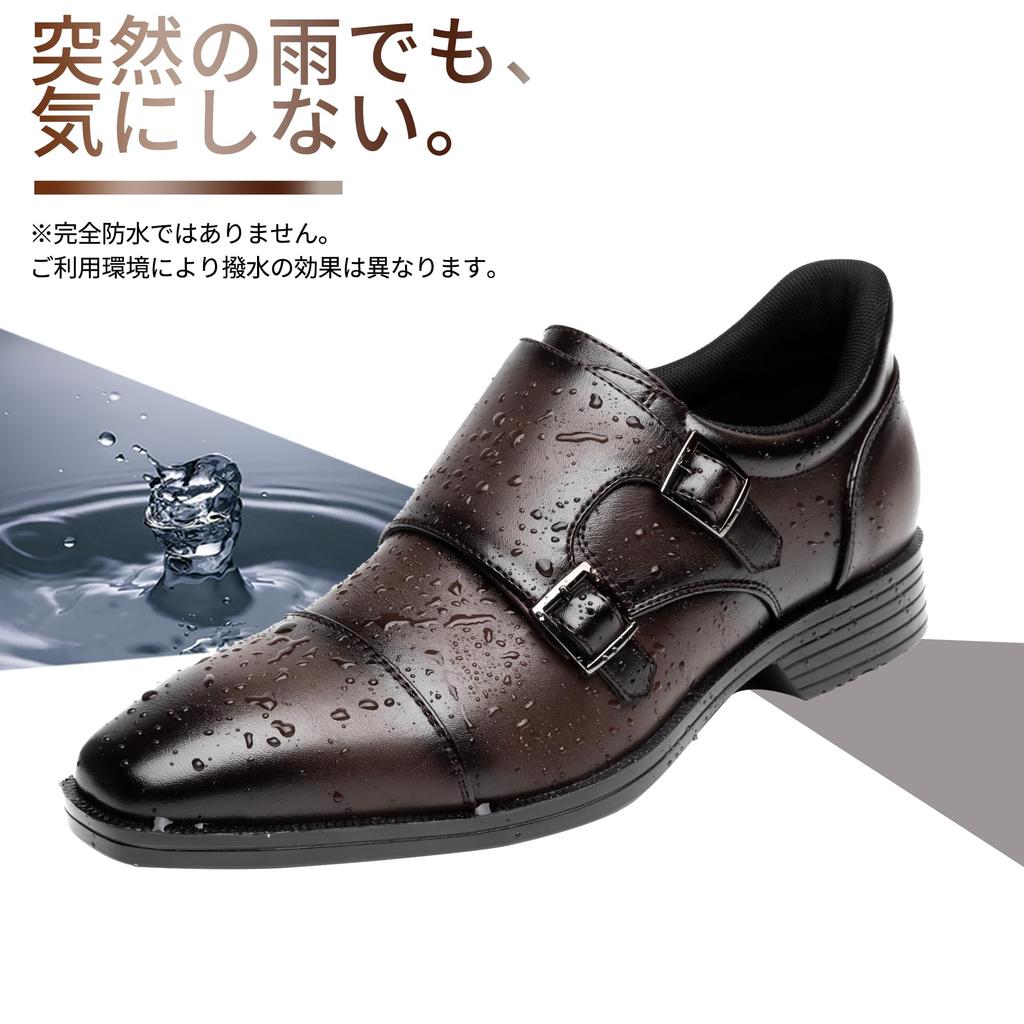 Business-Schuhe zum Tragen während der Kleidung Lederschuhe für Mönch Echte gerade Spitze Leicht zu Premium Dark [Fox Sense] [Glatter Stand] Herren Running,