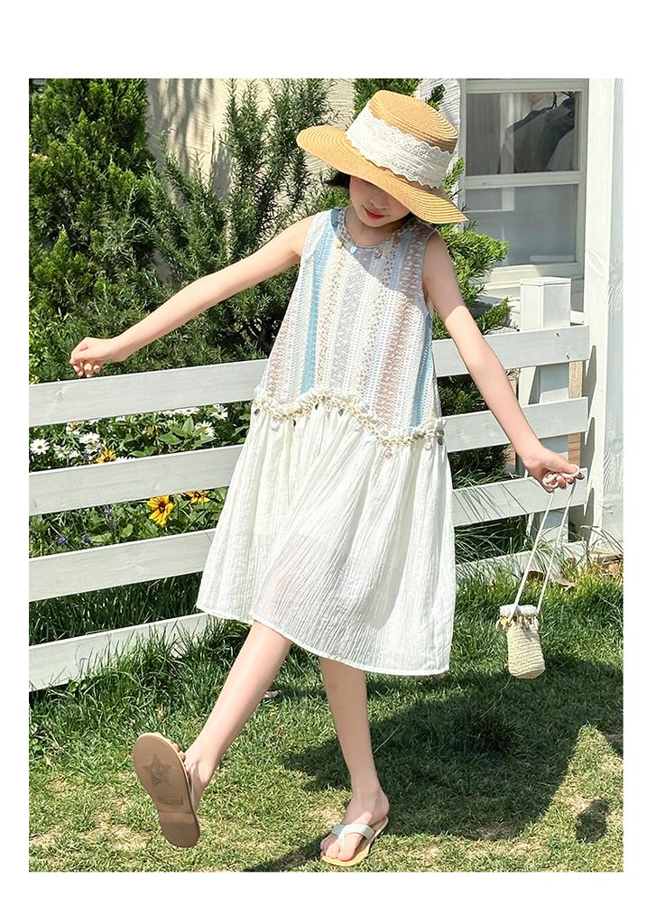 Girls' dress summer 2026 new children's summer dress, stylish bohemian style sleeveless tank top dress