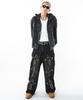 WEGO Powder Bleached Studded Zip Korean Size Sumikuro Men's Hoodie, Sweatshirt, Hooded, Autumn/Winter Clothing, Streetwear, Style, M,