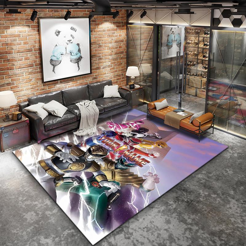 Power Rangers Adventure Custom Name Carpet Rug For Living Room Bedroom Home Sofa Decoration Kids Play Nonslip Floor Mat