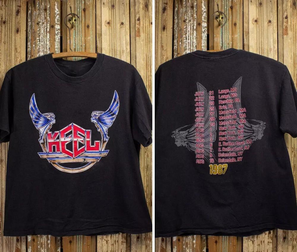 Keel Tour Concert T Shirt 1987 Black fULL sIZE Unisex T-Shirt XXL