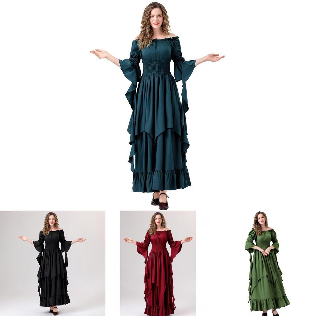 Historical Festival Dress With Flared Sleeves For Cultural And Themed Events