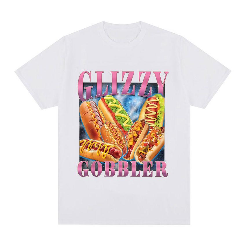 Glizzy Gobbler Funny Dog Meme Graphic T-shirt Men Women Humor Style Short Sleeve Tee Shirt Fashion Oversized Cotton T Shirts