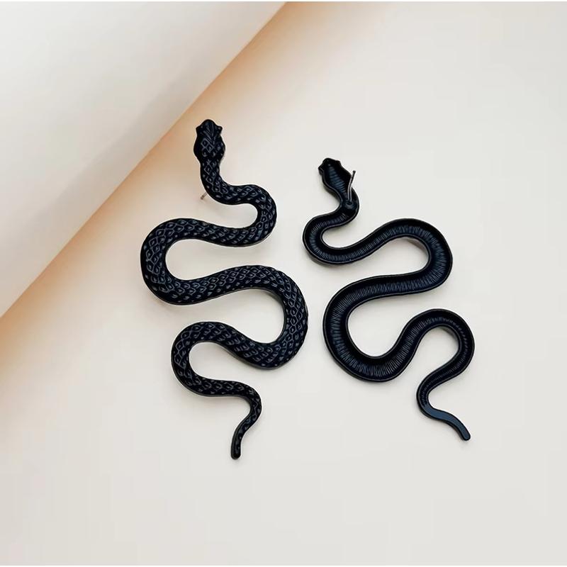 EVISPOL Sexy and Exaggerated Halloween Snake Shaped Stud Earrings for Women Fashion Gothic Personalized Trendy Girl Rock Jewelry
