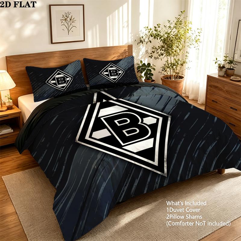 Borussia Mönchengladbach Pattern Bedding Quilt Set  Home Decoration  Gift (1 * duvet cover + 2 * pillowcase  without core)